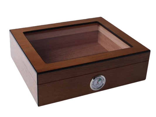 Humidor mit Schauglas in Echtholzfurnier